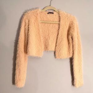 Zara cropped fuzzy sweater